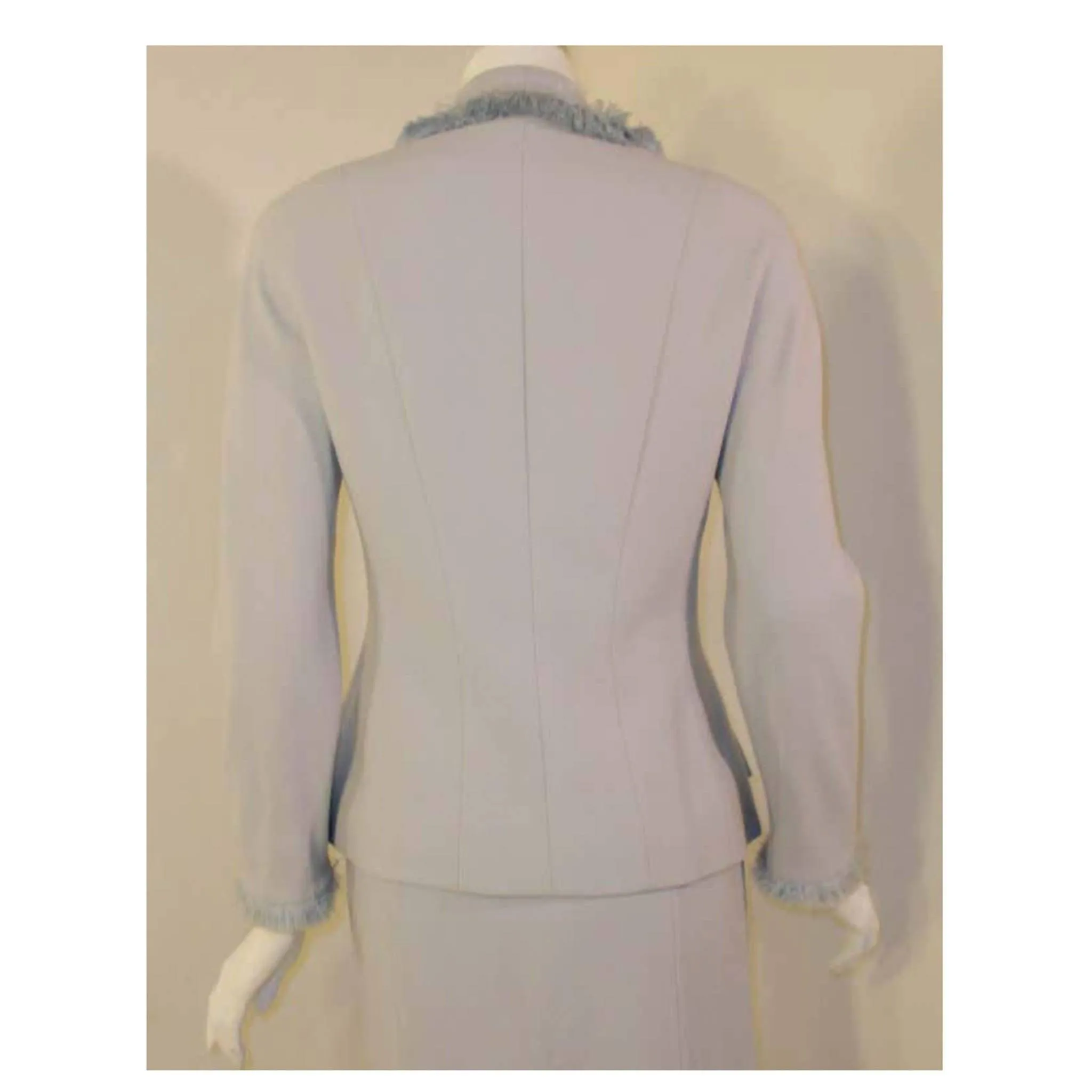 CHRISTIAN DIOR Two-Piece Light Blue Skirt Suit | Size US 10