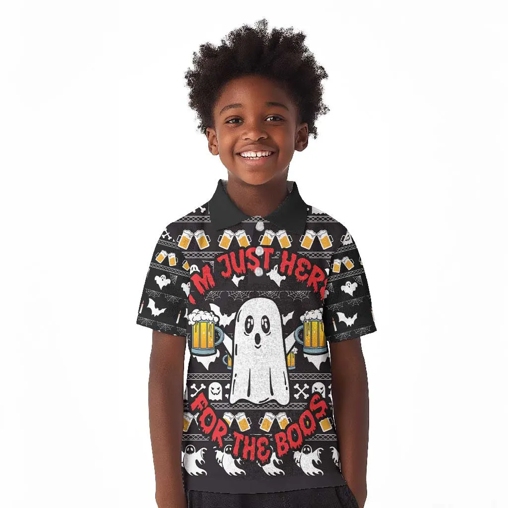 Christmas Africa Boo Beer Kid Polo Shirt I'm Just Here For The Boss DT03