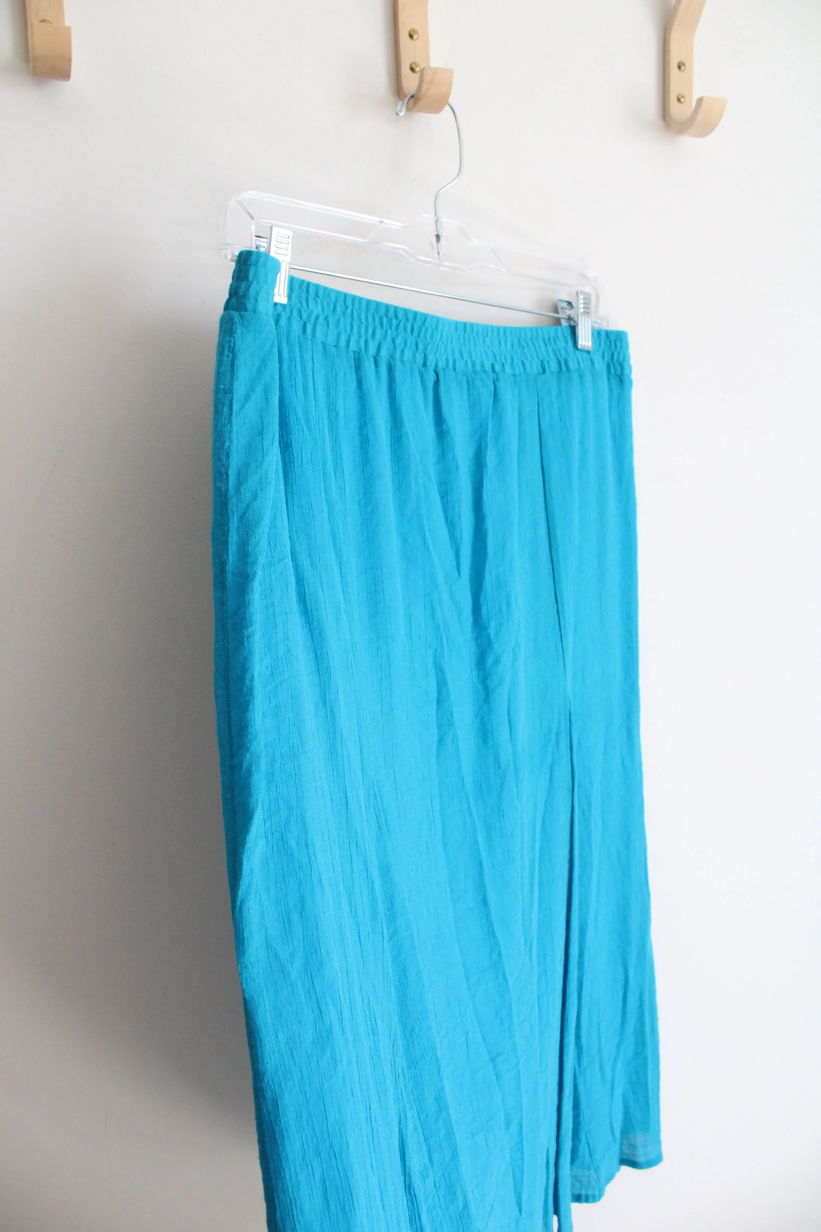 Christopher & Banks Blue Flowy Midi Skirt | L