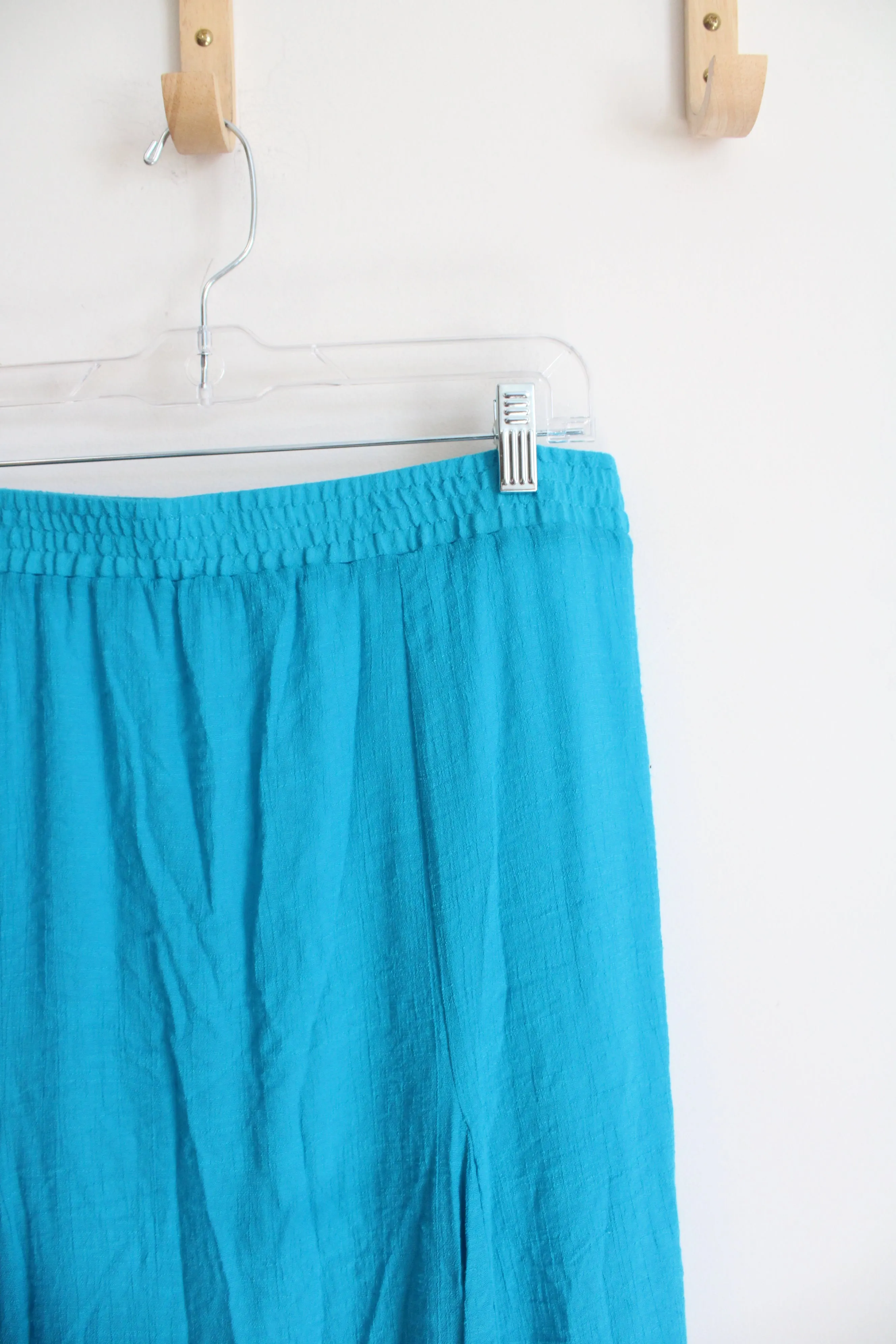 Christopher & Banks Blue Flowy Midi Skirt | L