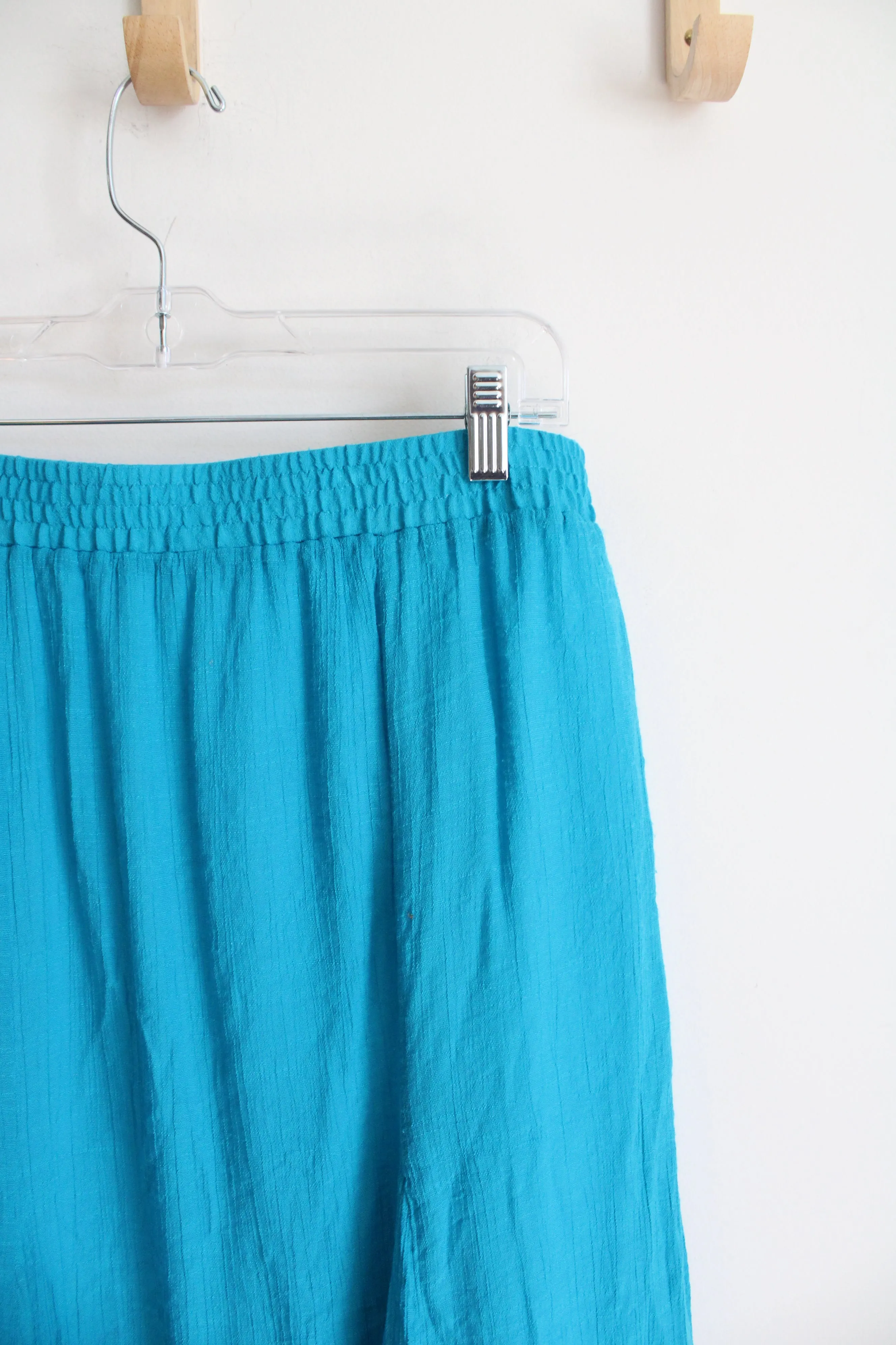 Christopher & Banks Blue Flowy Midi Skirt | L
