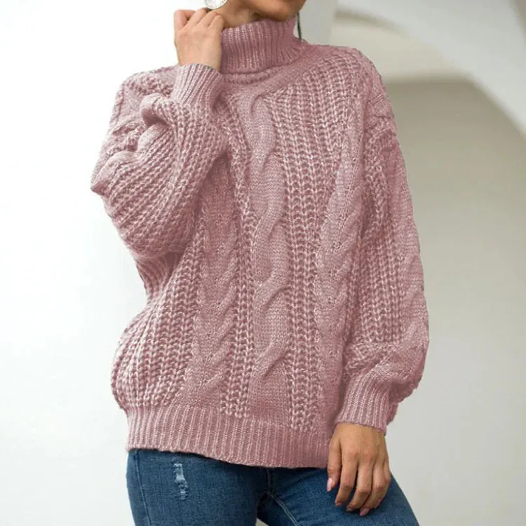 Chunky Cable Knit Turtleneck Sweater