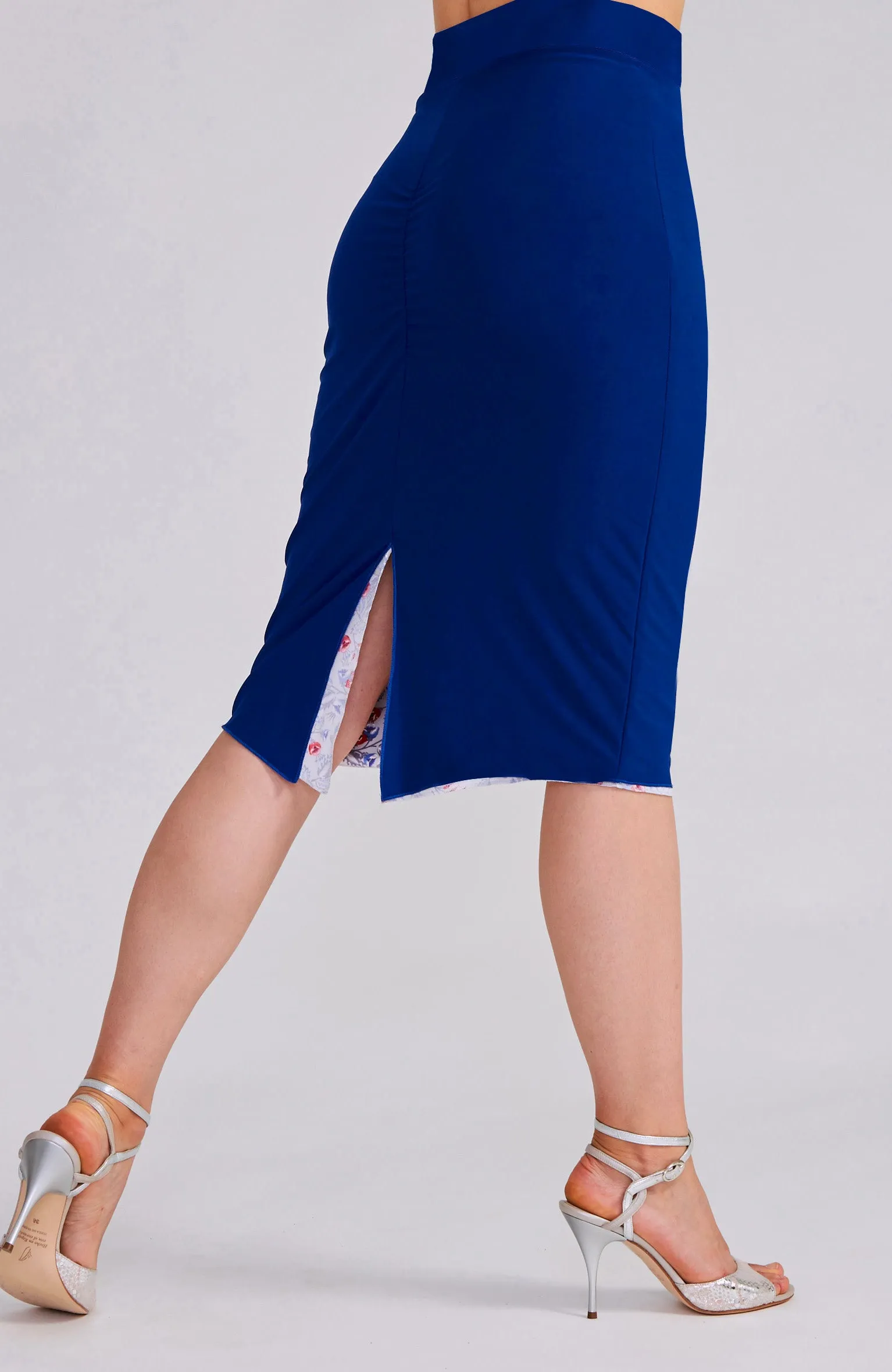 CLARA Reversible Tango Skirt – Floral Print & Royal Blue