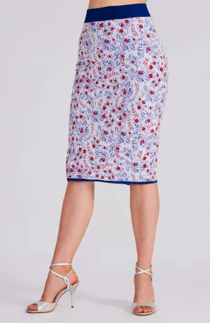 CLARA Reversible Tango Skirt – Floral Print & Royal Blue
