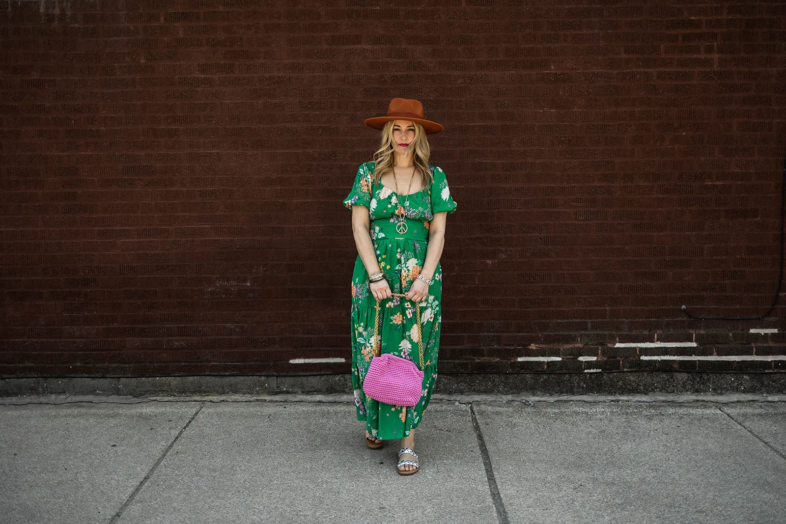 clover maxi skirt in green floral