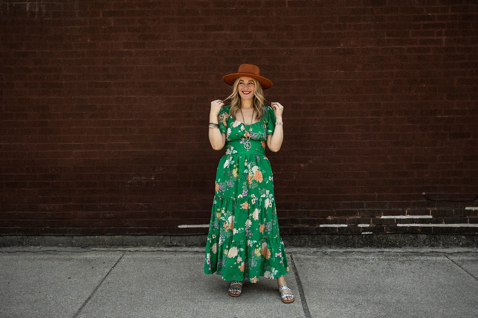 clover maxi skirt in green floral