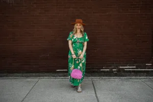 clover maxi skirt in green floral