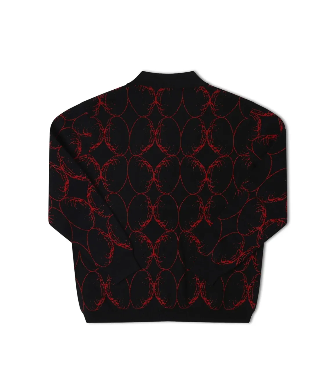 COIL KNIT LS POLO - BLACK BLOOD