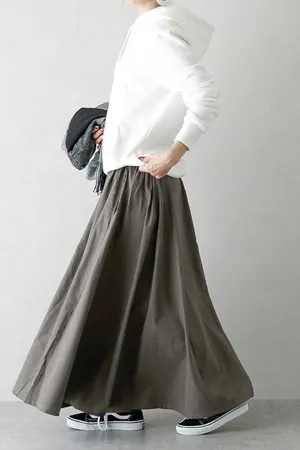 Color Contrast Pleated Skirt