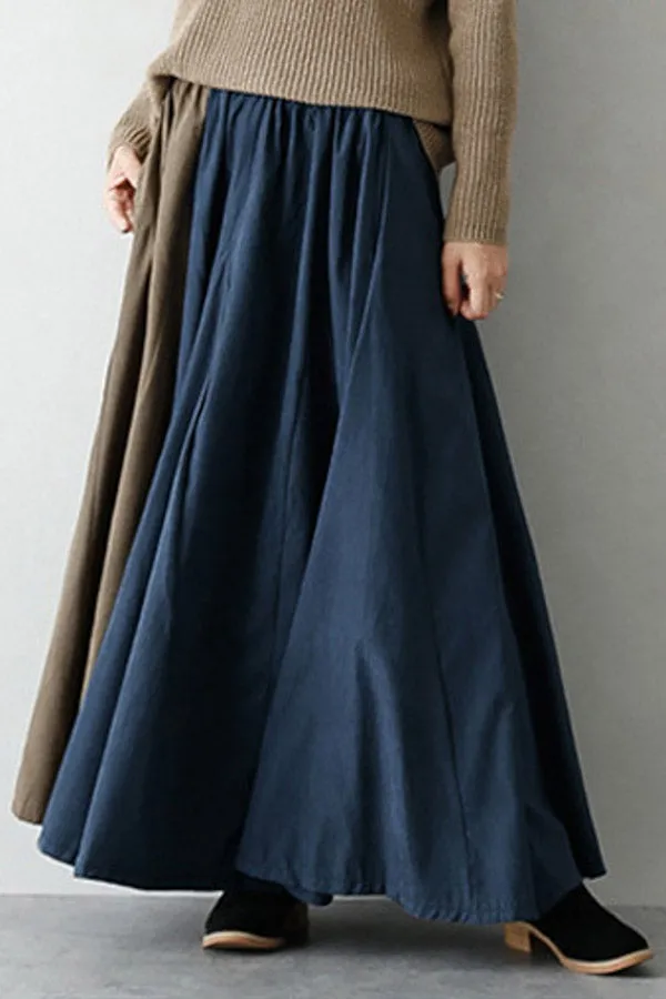 Color Contrast Pleated Skirt