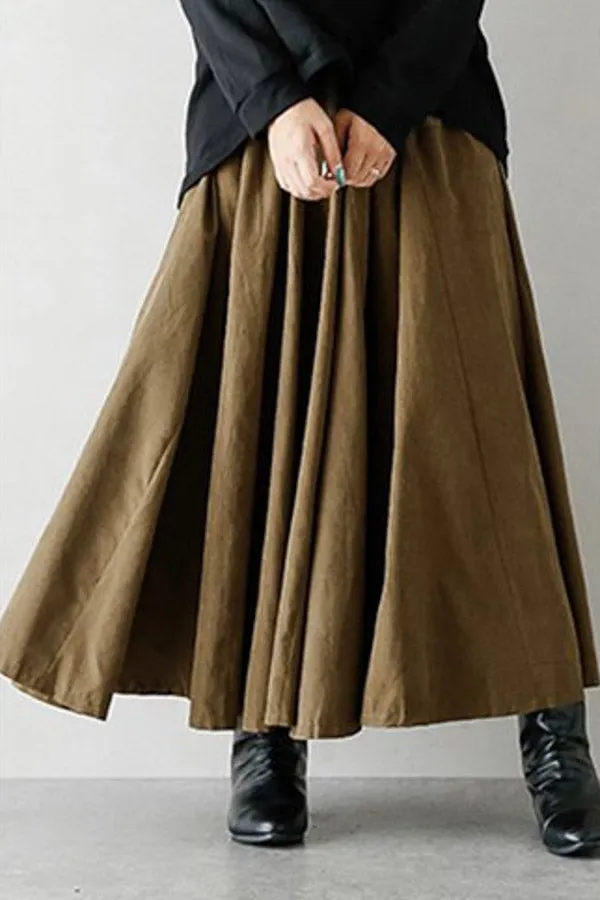 Color Contrast Pleated Skirt