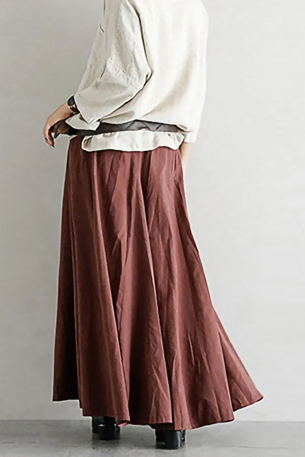 Color Contrast Pleated Skirt