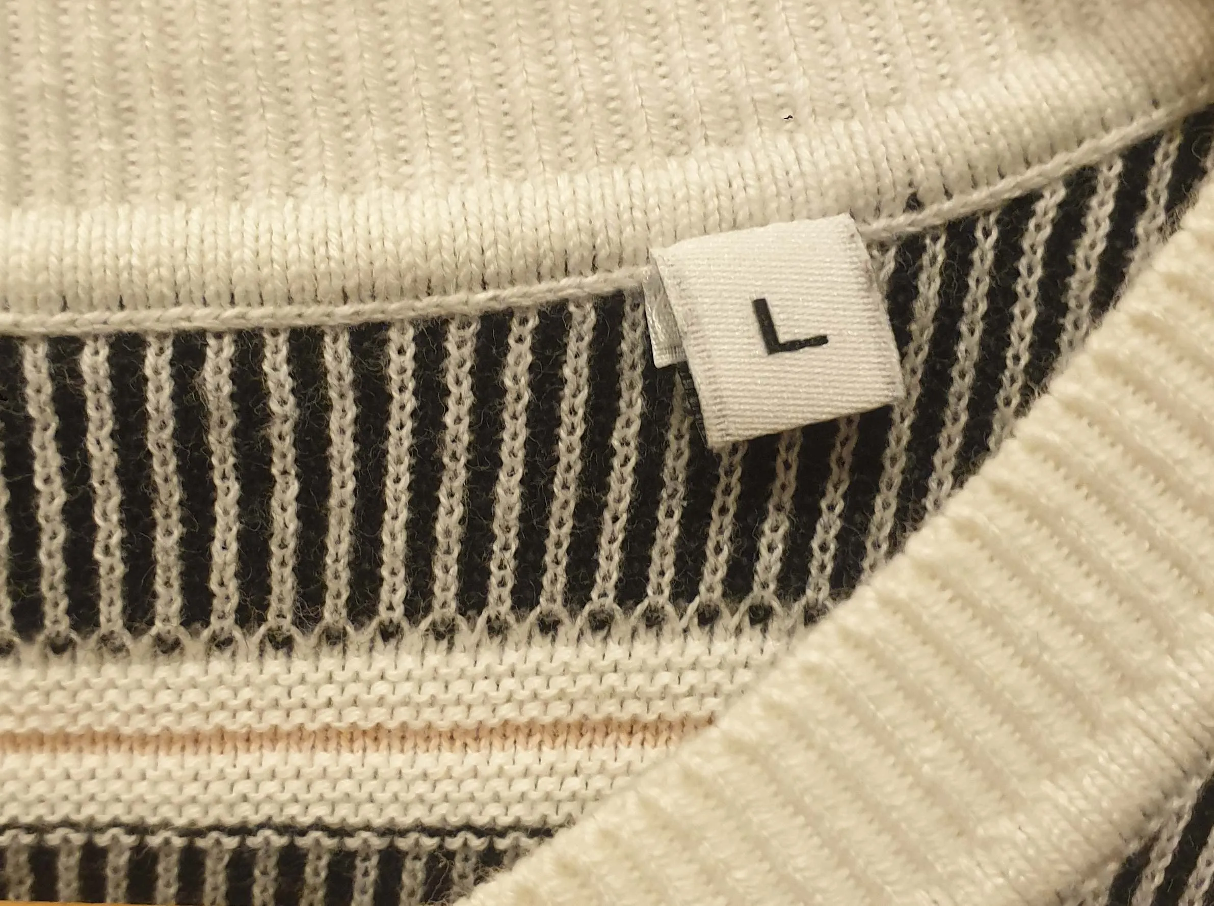 Colourful striped knit jumper size L fits size 12-14