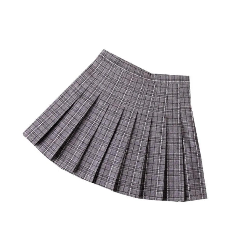 ContiNent 33 Summer Women Pleated Skirt High Waist Female Plaid Skirts Preppy Style Ladies Girls Dance Mini Skirt Fashion Chic Woman Skirts