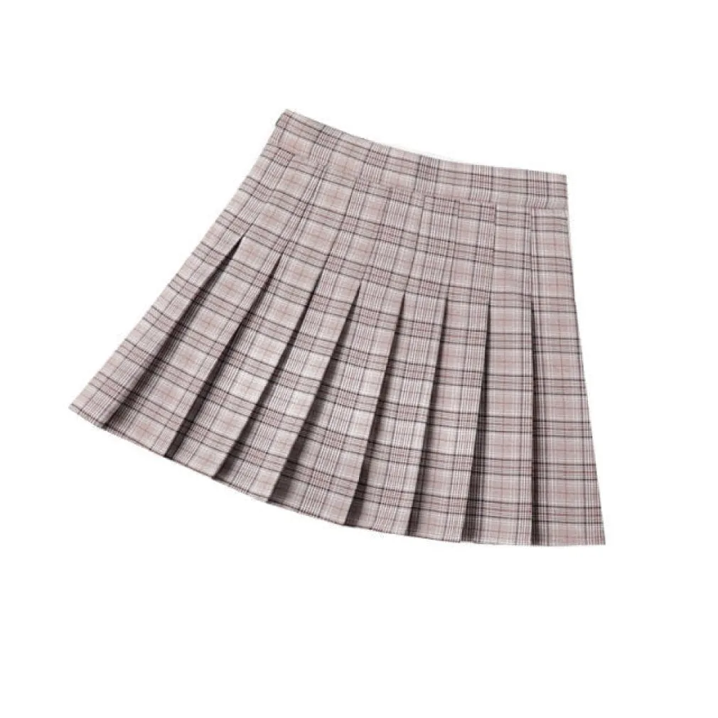 ContiNent 33 Summer Women Pleated Skirt High Waist Female Plaid Skirts Preppy Style Ladies Girls Dance Mini Skirt Fashion Chic Woman Skirts
