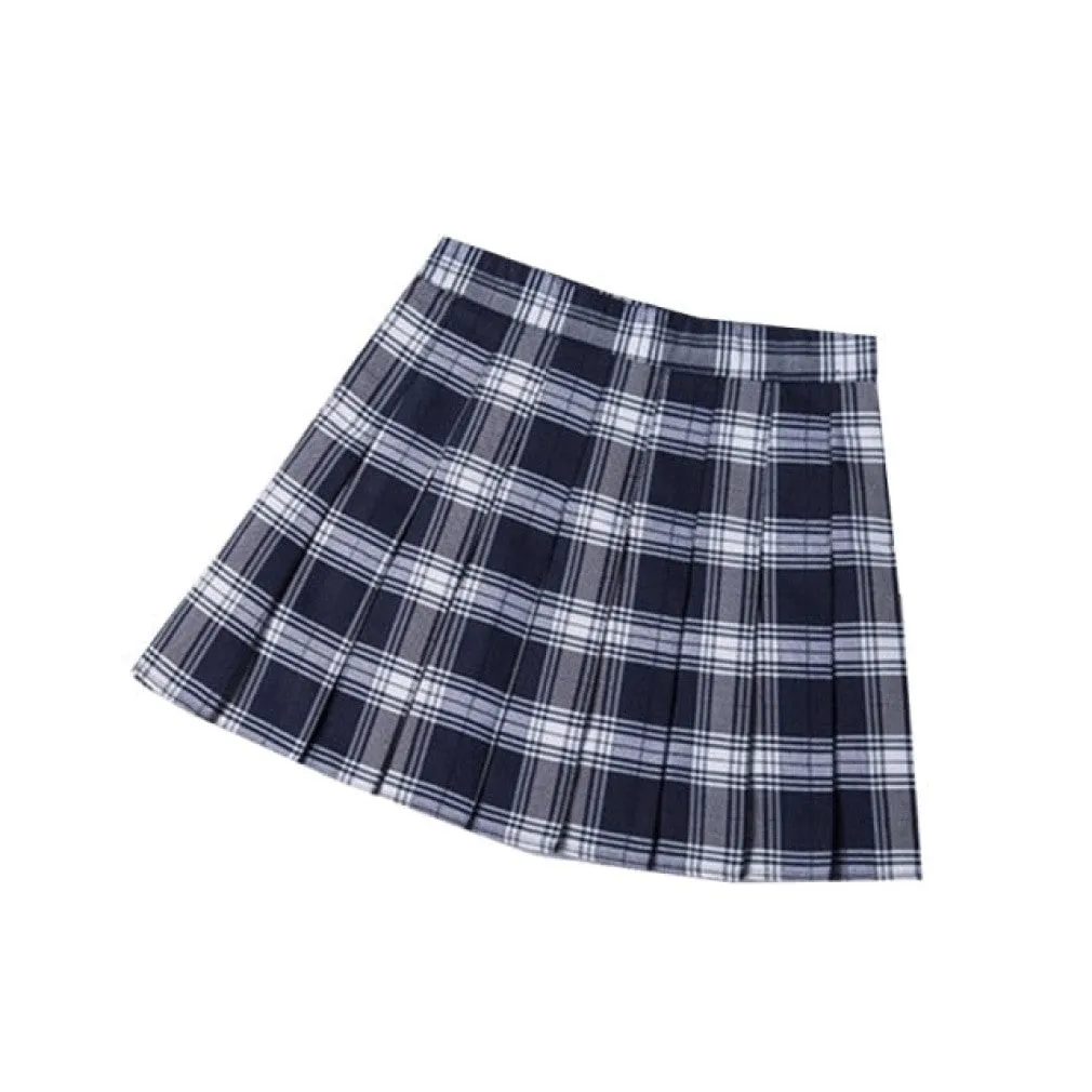 ContiNent 33 Summer Women Pleated Skirt High Waist Female Plaid Skirts Preppy Style Ladies Girls Dance Mini Skirt Fashion Chic Woman Skirts