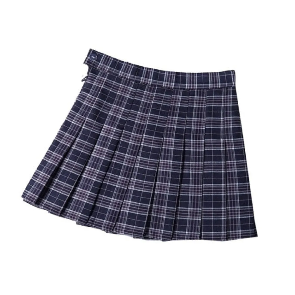 ContiNent 33 Summer Women Pleated Skirt High Waist Female Plaid Skirts Preppy Style Ladies Girls Dance Mini Skirt Fashion Chic Woman Skirts