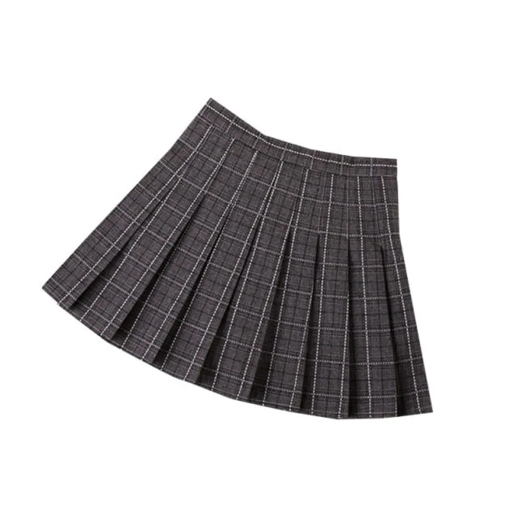 ContiNent 33 Summer Women Pleated Skirt High Waist Female Plaid Skirts Preppy Style Ladies Girls Dance Mini Skirt Fashion Chic Woman Skirts