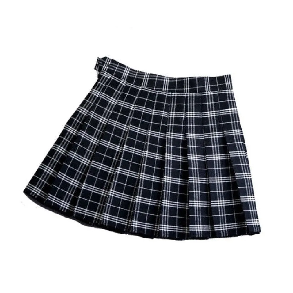 ContiNent 33 Summer Women Pleated Skirt High Waist Female Plaid Skirts Preppy Style Ladies Girls Dance Mini Skirt Fashion Chic Woman Skirts