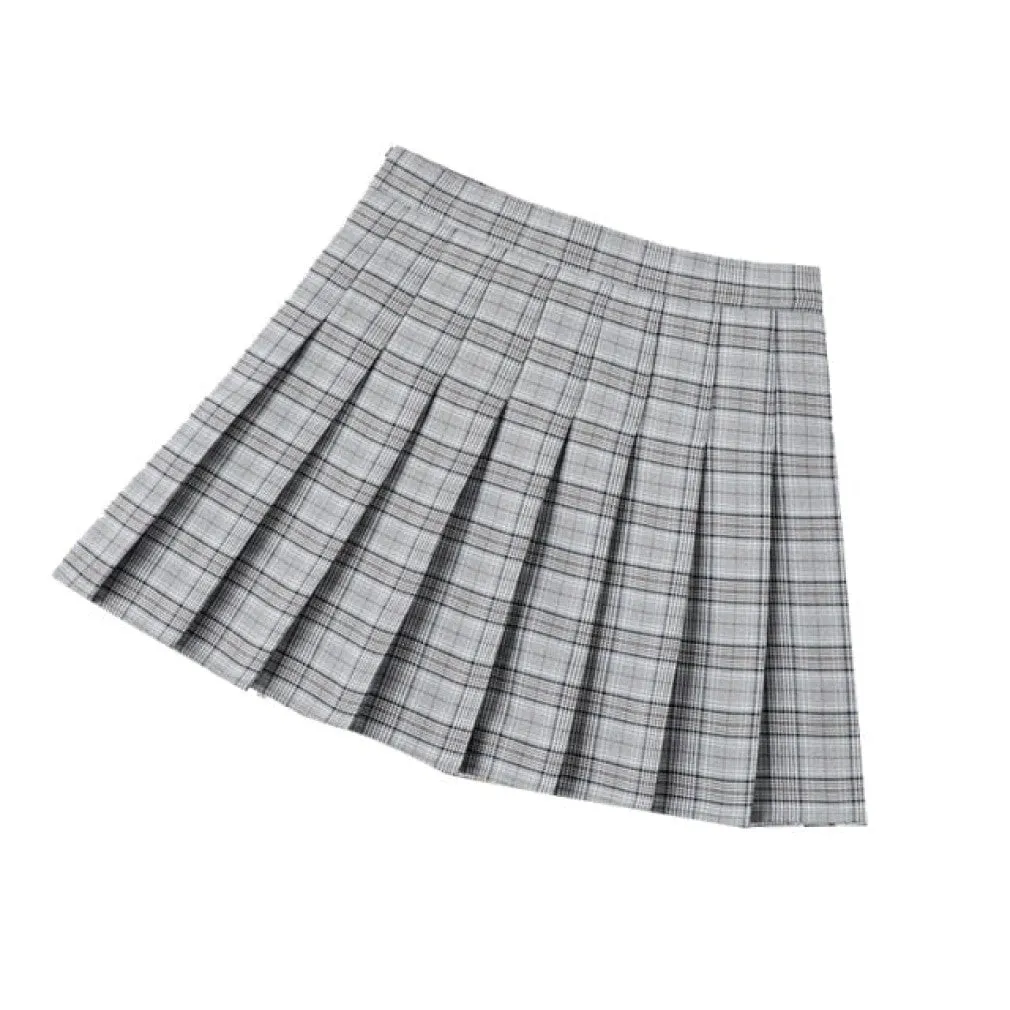 ContiNent 33 Summer Women Pleated Skirt High Waist Female Plaid Skirts Preppy Style Ladies Girls Dance Mini Skirt Fashion Chic Woman Skirts