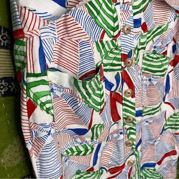 Conversations x Anthropologie Umbrella Linen Blend Pencil Skirt Size 6