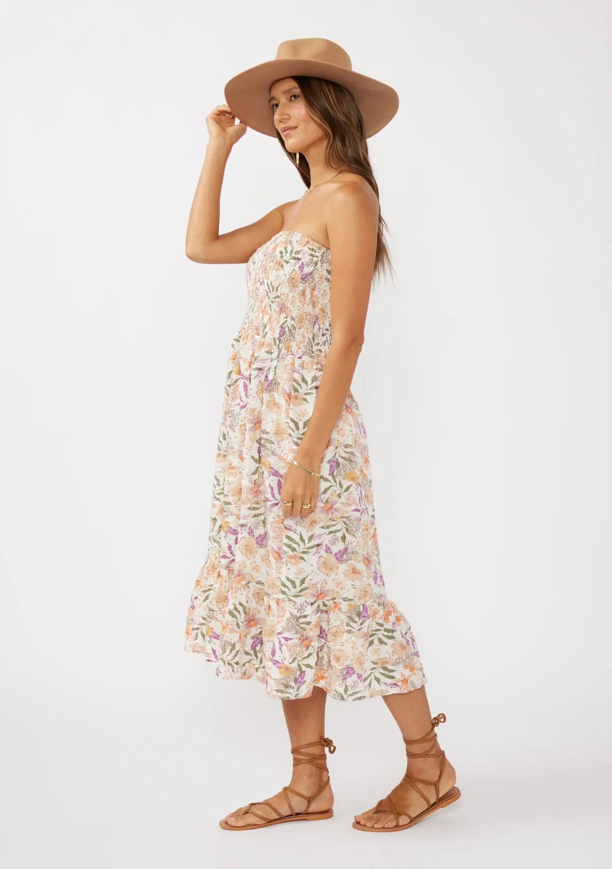 Convertible Floral Smocked Skirt