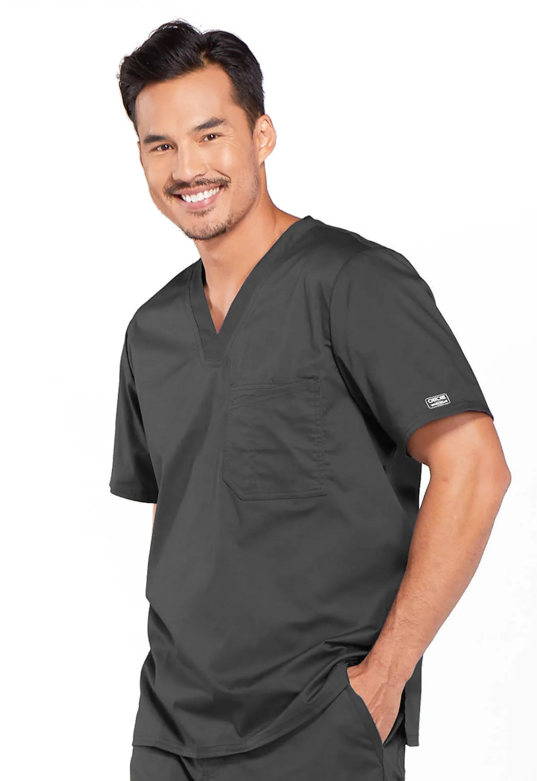 Core Stretch 4743 Men's Tuckable V-Neck Top Pewter