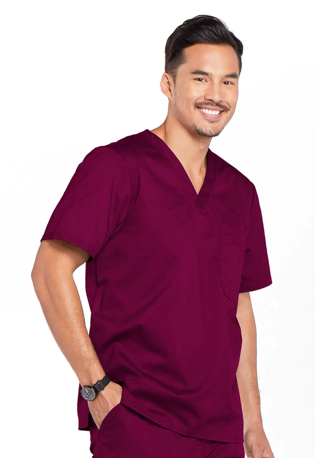 Core Stretch 4743 Men's Tuckable V-Neck Top Wine