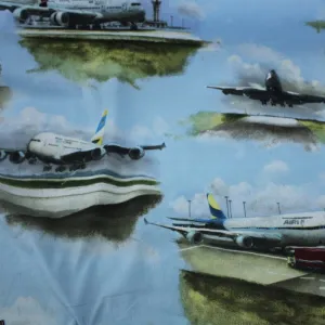 Cotton Kids Fabric 2229 Planes Print 140 cm