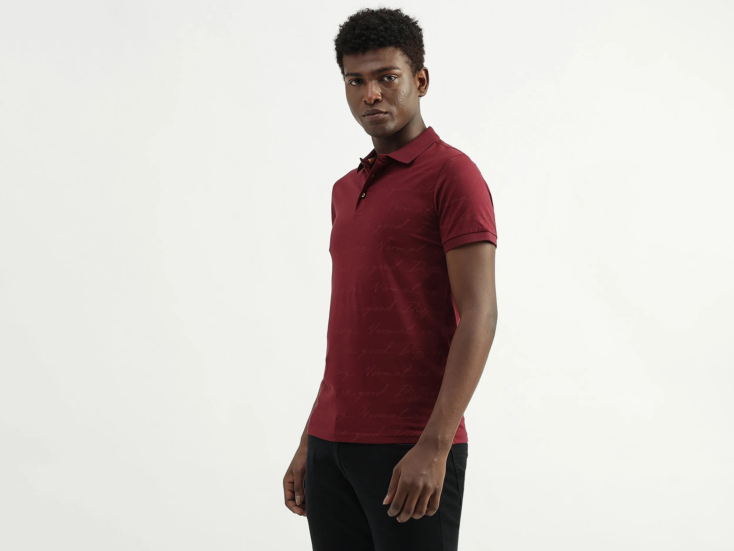 Cotton Printed Polo Collar Mens T-shirts