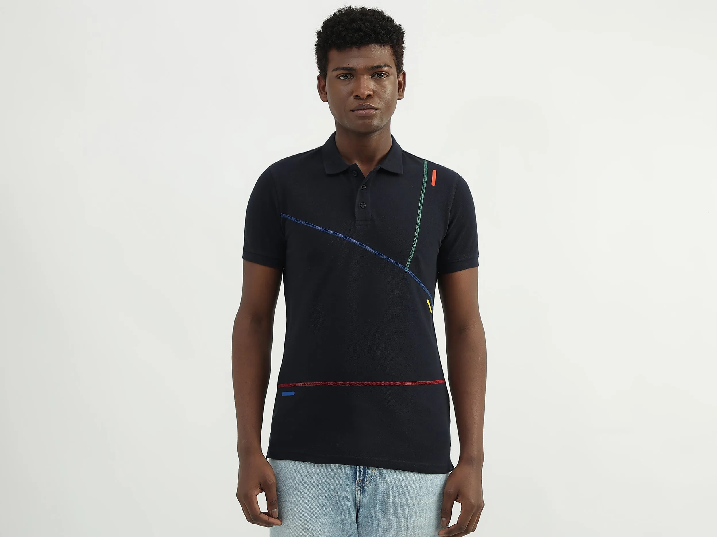 Cotton Solid Polo Collar Mens T-shirts