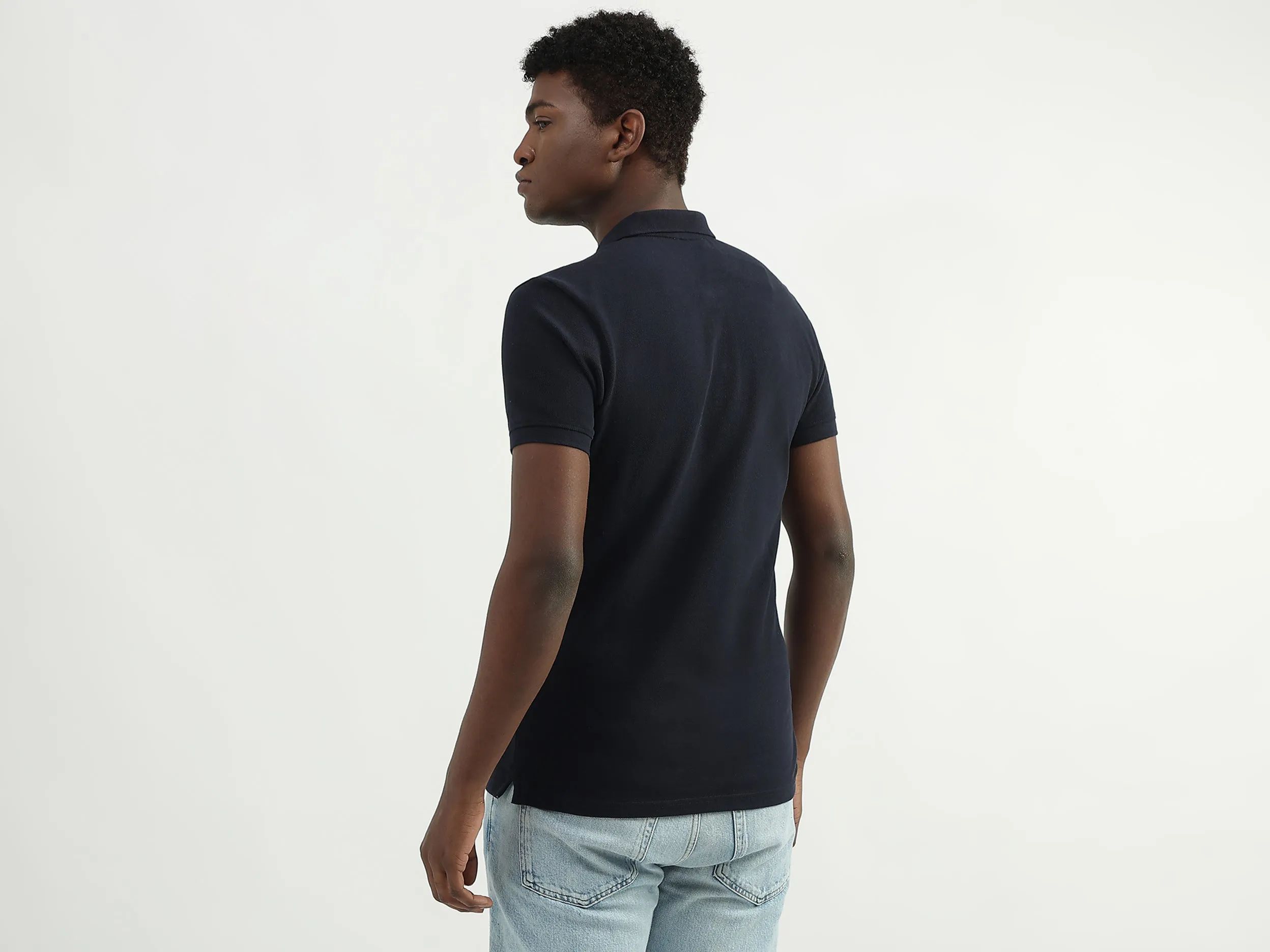 Cotton Solid Polo Collar Mens T-shirts