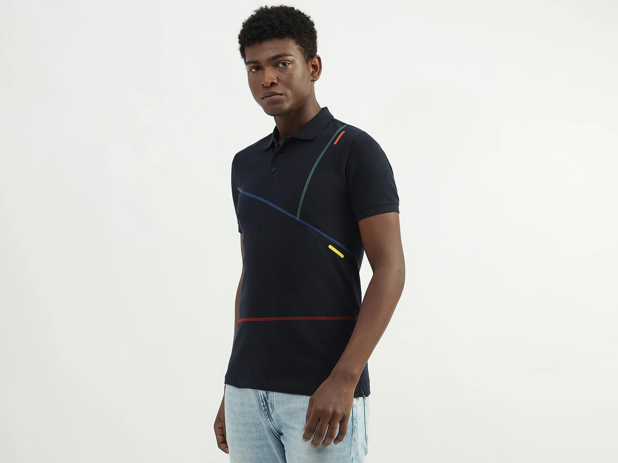 Cotton Solid Polo Collar Mens T-shirts
