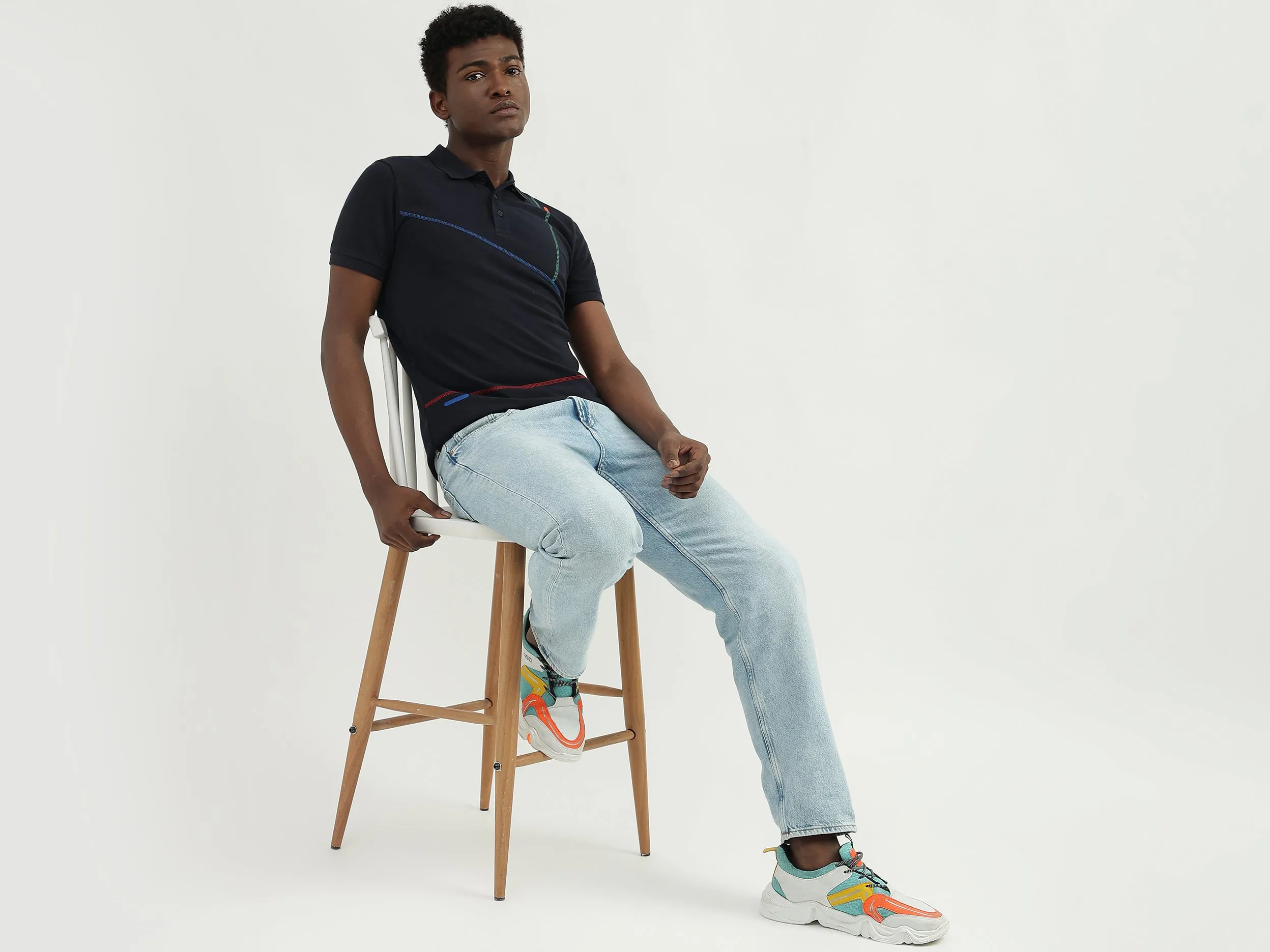 Cotton Solid Polo Collar Mens T-shirts