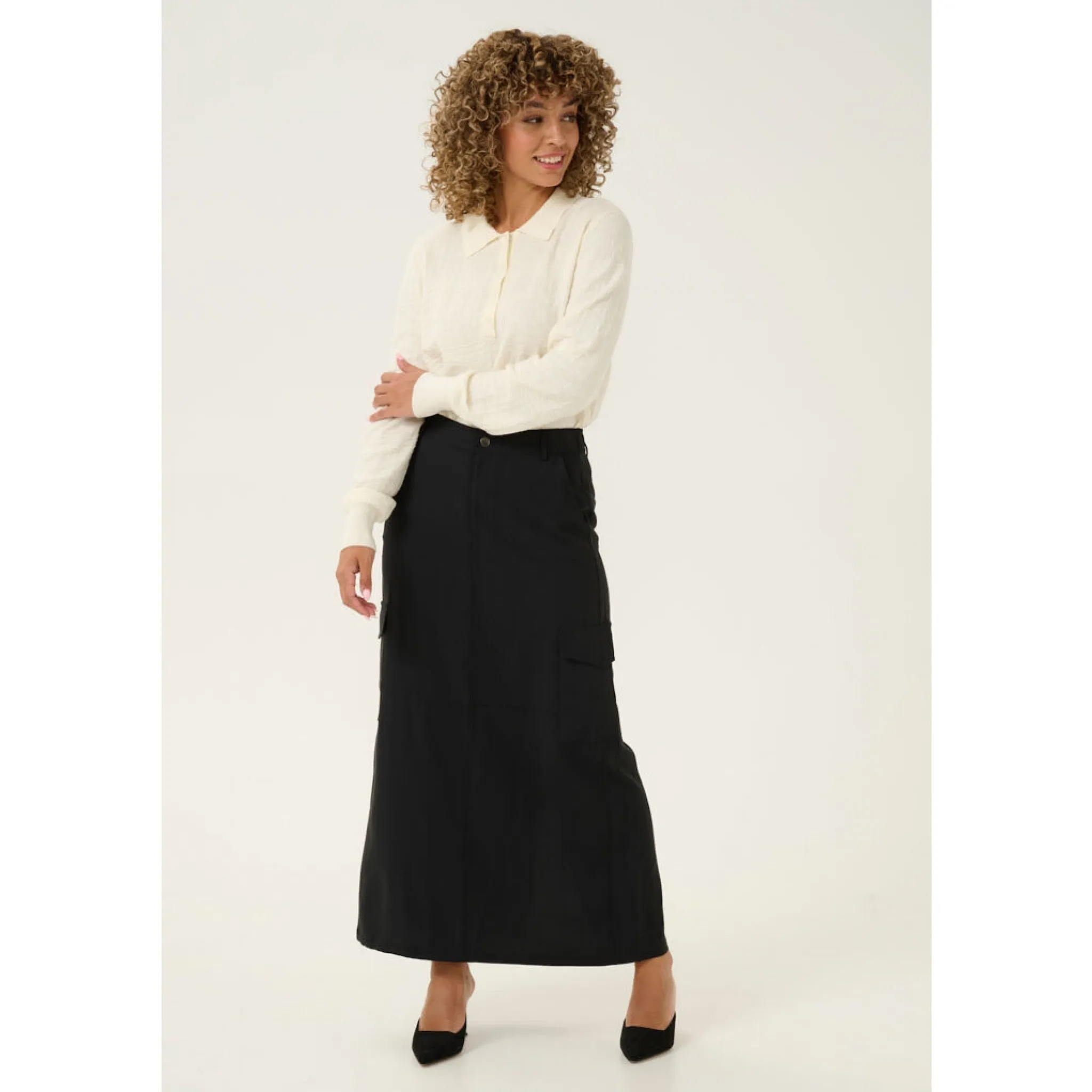 Cream Konca Maxi Skirt