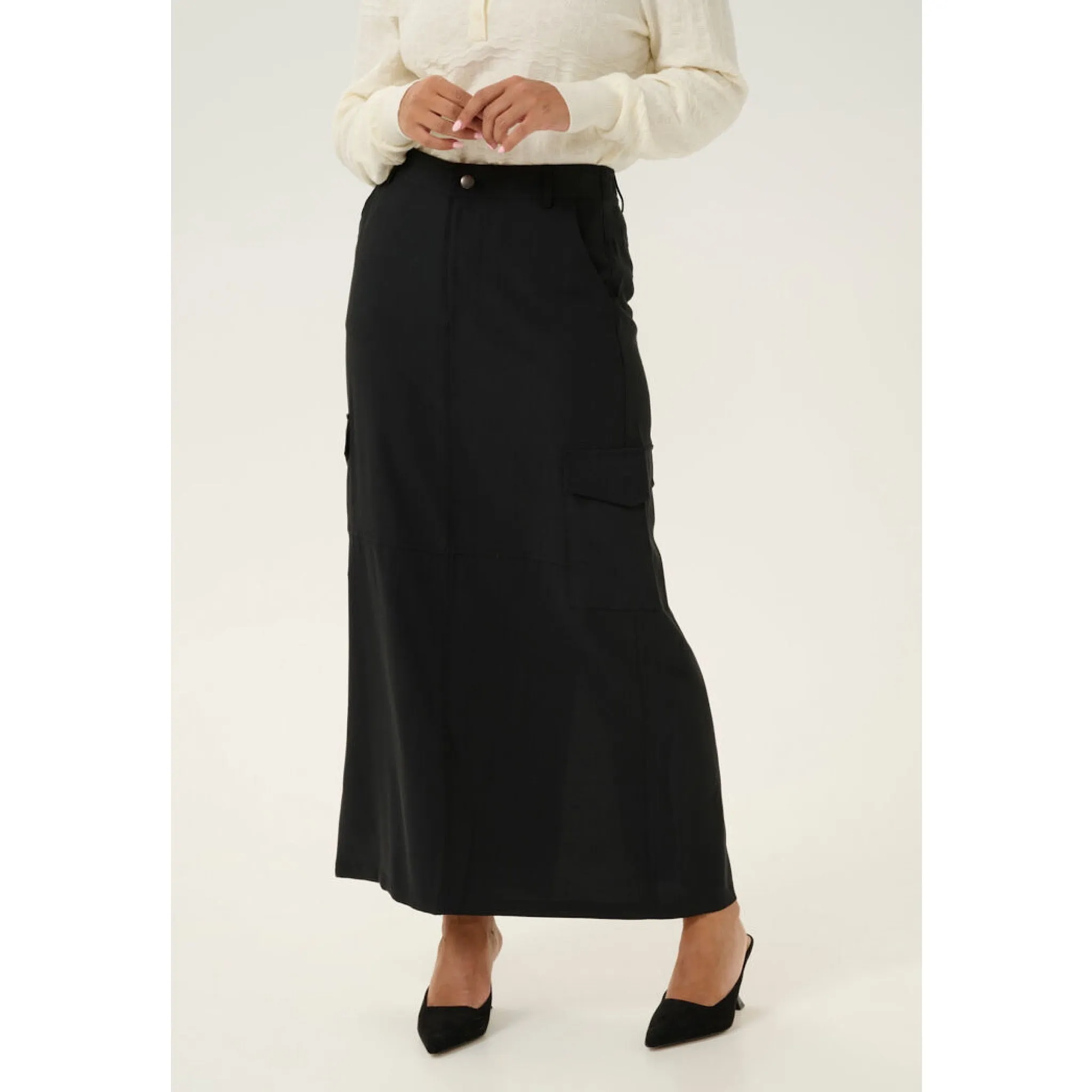 Cream Konca Maxi Skirt