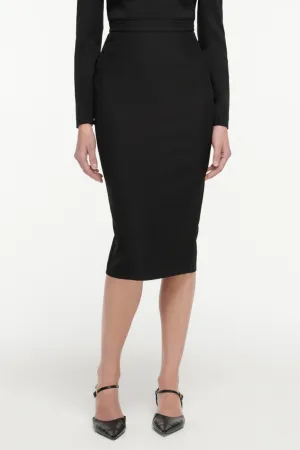 Crepe Midi Skirt | Black