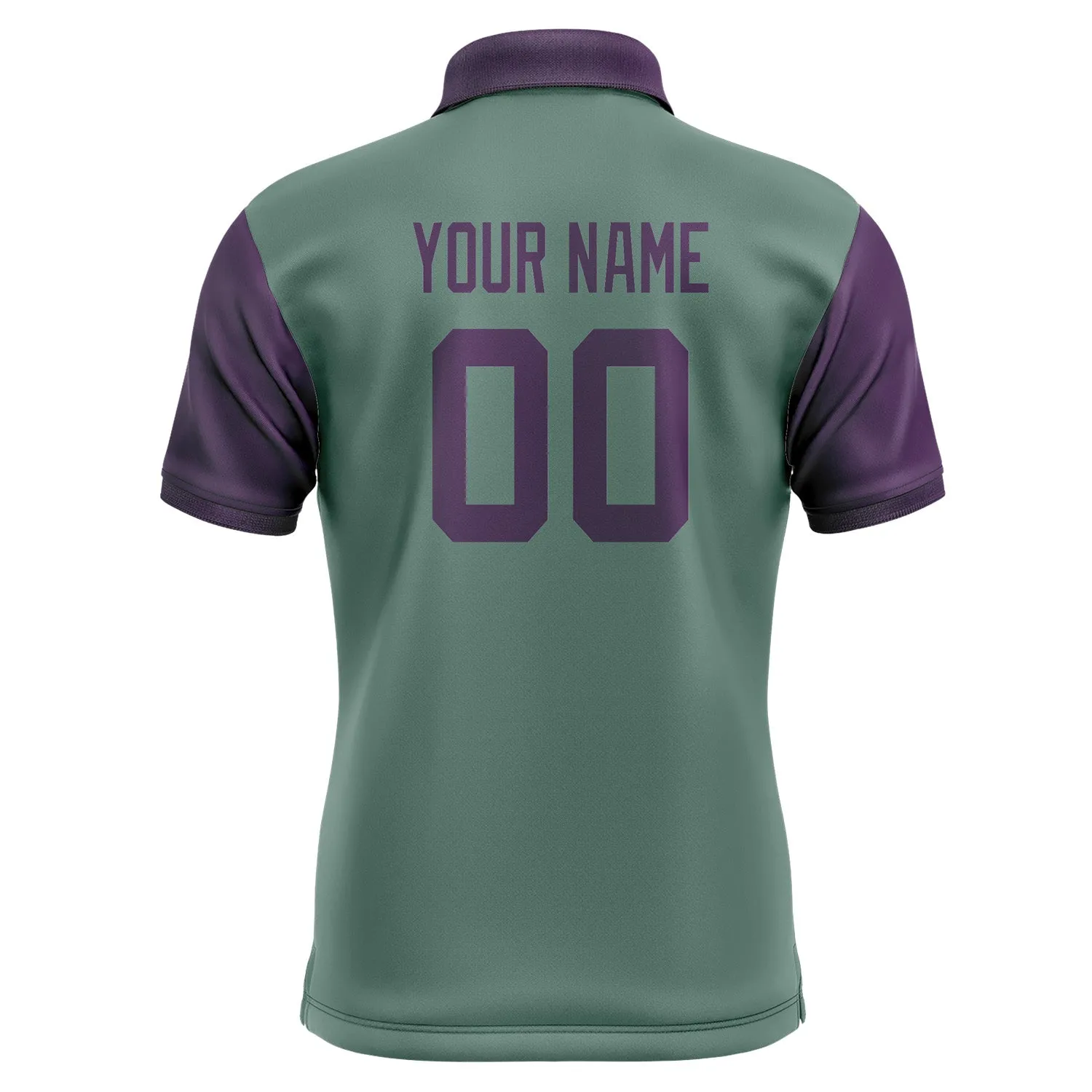 Custom Blue Green Purple Short-Sleeve Polo Shirt