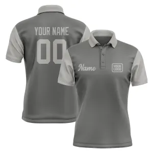 Custom Dark Grey Gray Short-Sleeve Polo Shirt