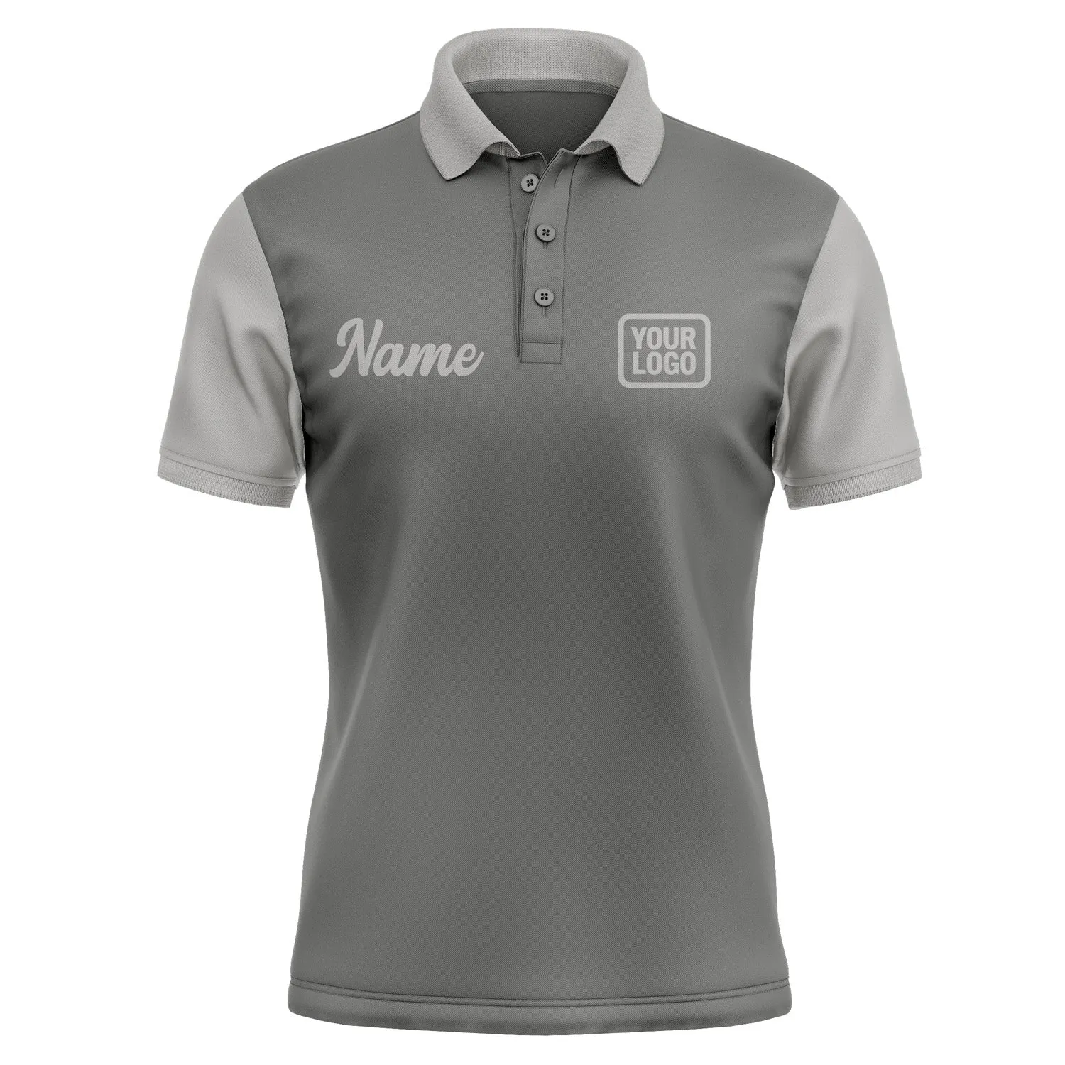 Custom Dark Grey Gray Short-Sleeve Polo Shirt