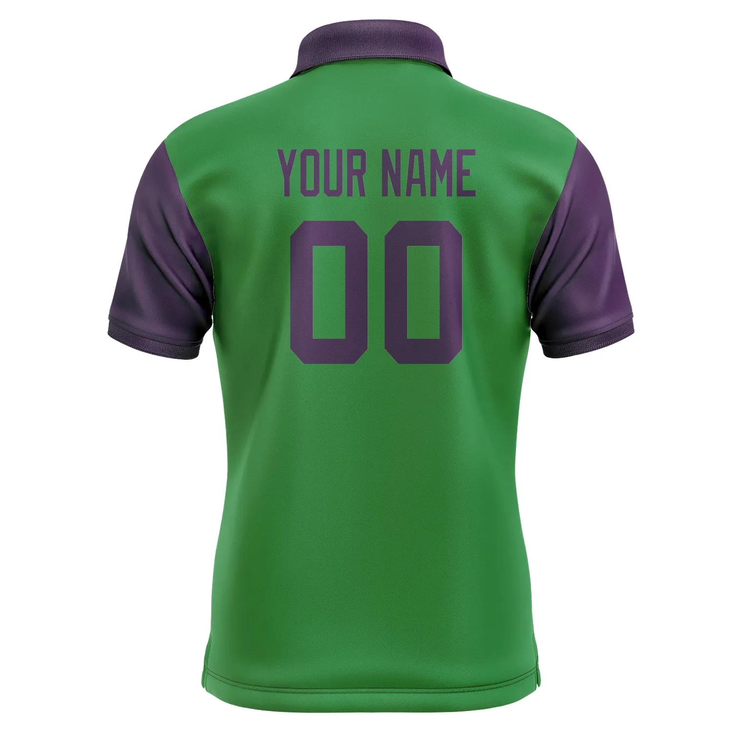 Custom Emerald Green Purple Short-Sleeve Polo Shirt