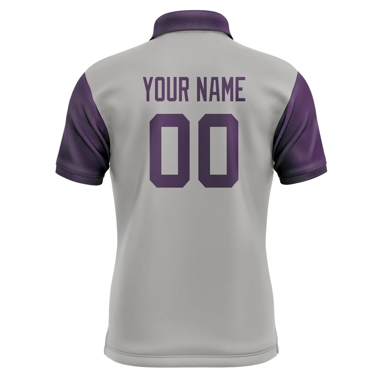 Custom Gray Purple Short-Sleeve Polo Shirt
