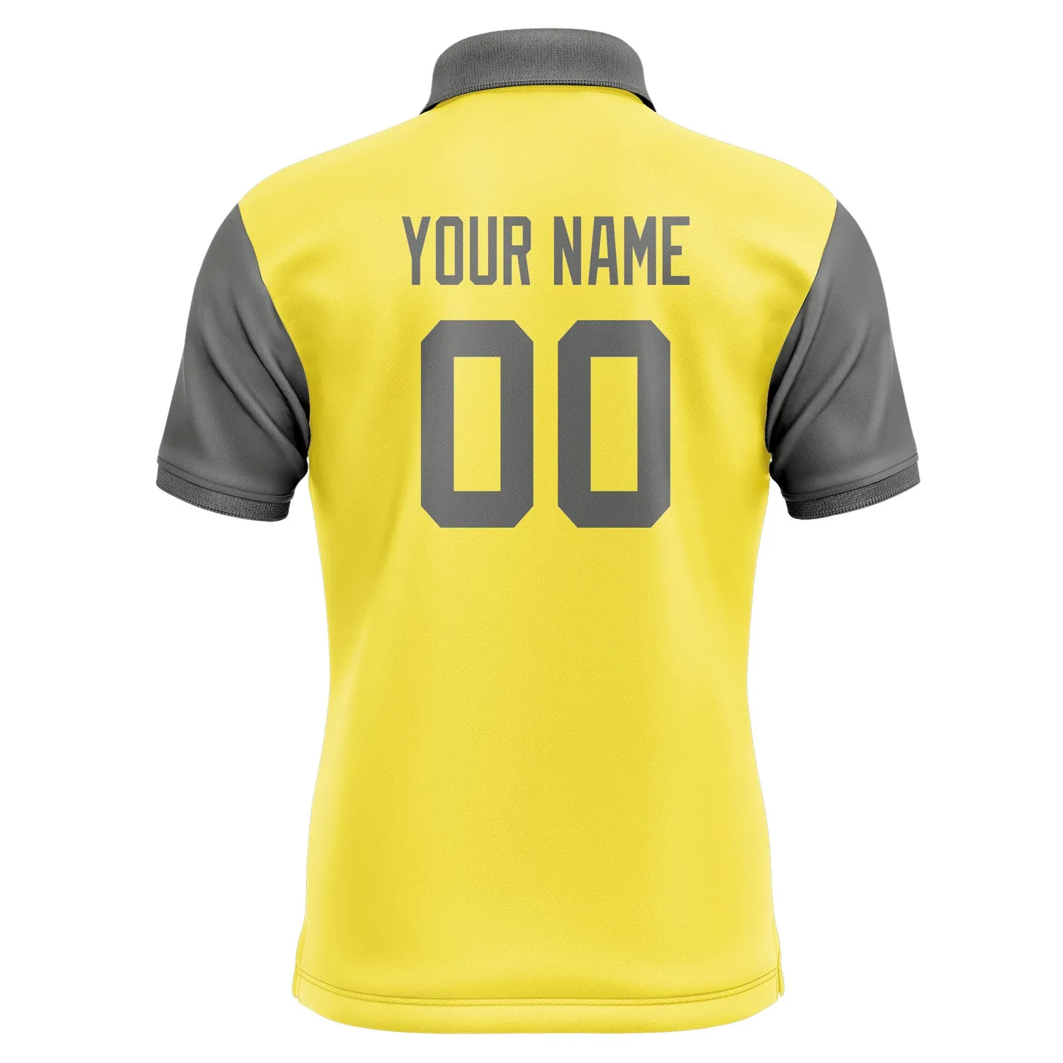 Custom Light Yellow Dark Grey Short-Sleeve Polo Shirt