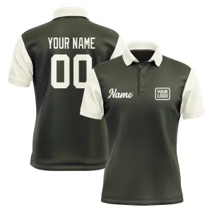 Custom Olive Cream Short-Sleeve Polo Shirt