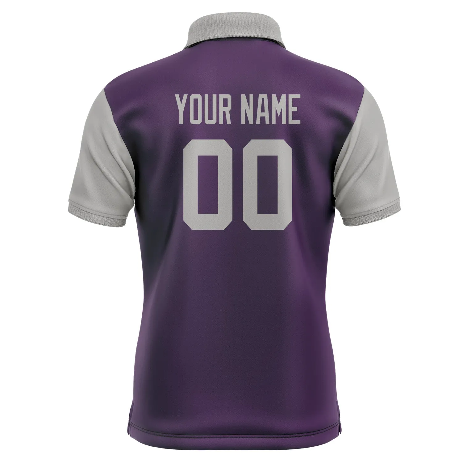 Custom Purple Gray Short-Sleeve Polo Shirt