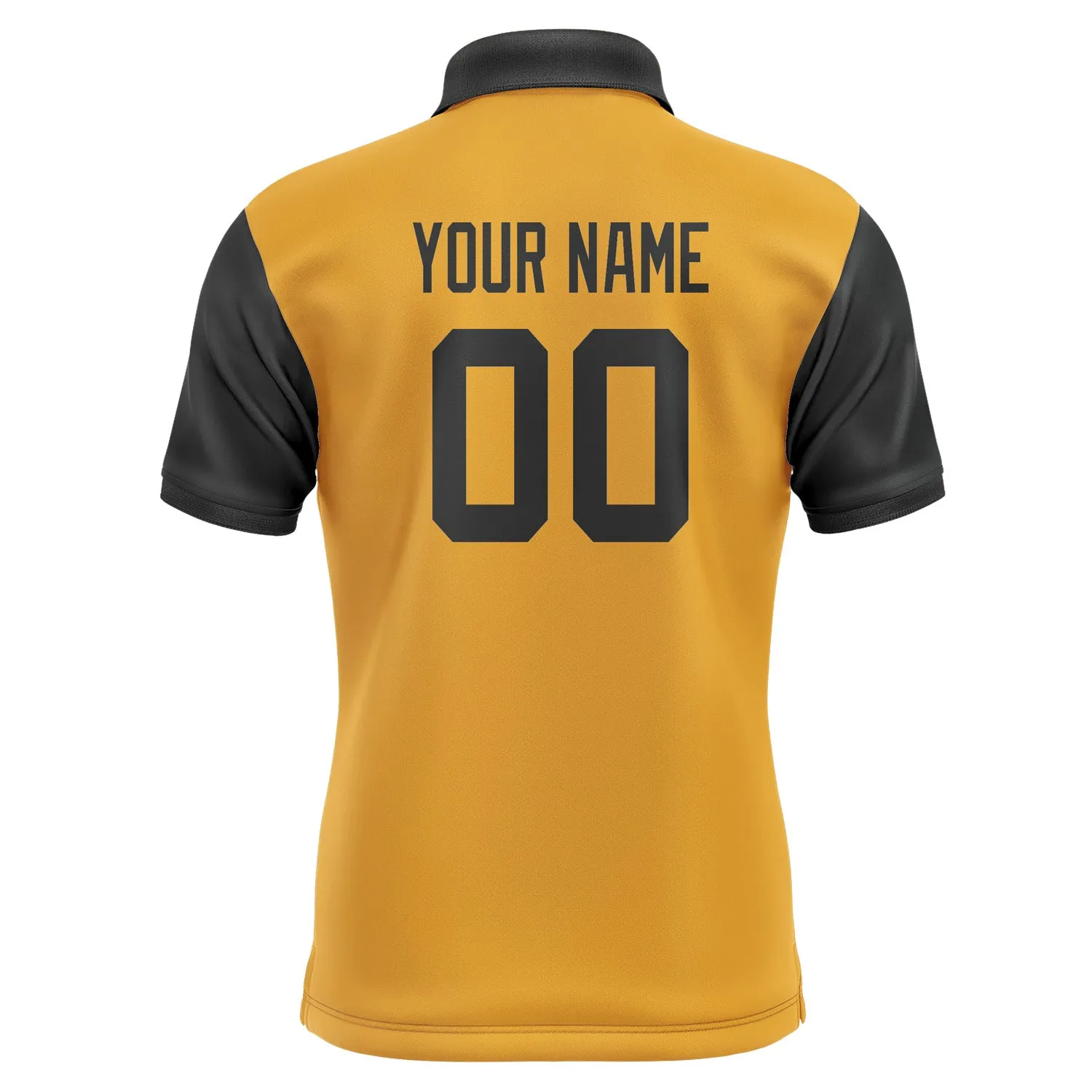 Custom Yellow Black Short-Sleeve Polo Shirt