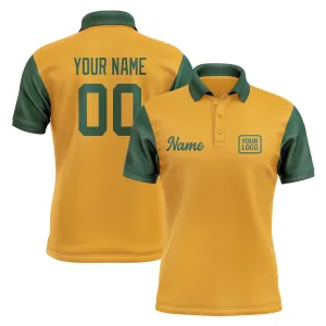 Custom Yellow Green Short-Sleeve Polo Shirt