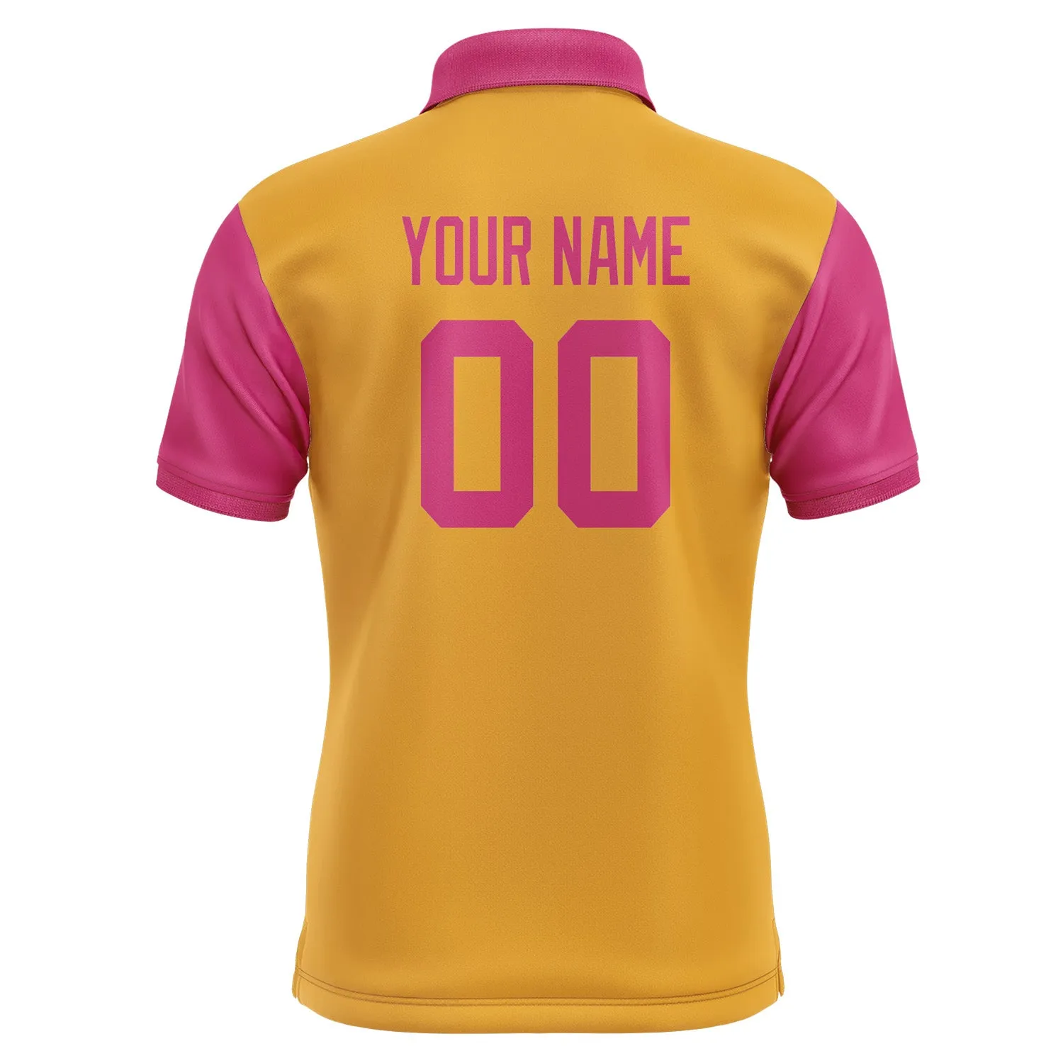 Custom Yellow Pink Short-Sleeve Polo Shirt