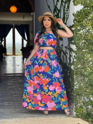 Cutout Floral Maxi Dress