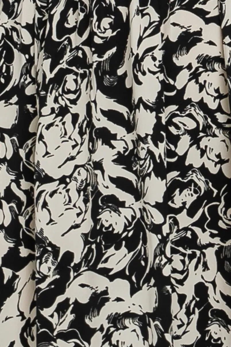 D134 FLORAL SMOCK POCKET MAXI DRESS